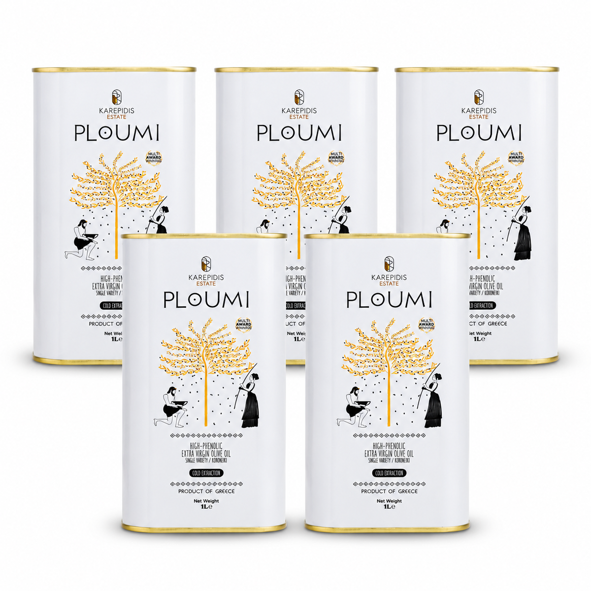 PLOUMI 500+ family pack with five 1L tins