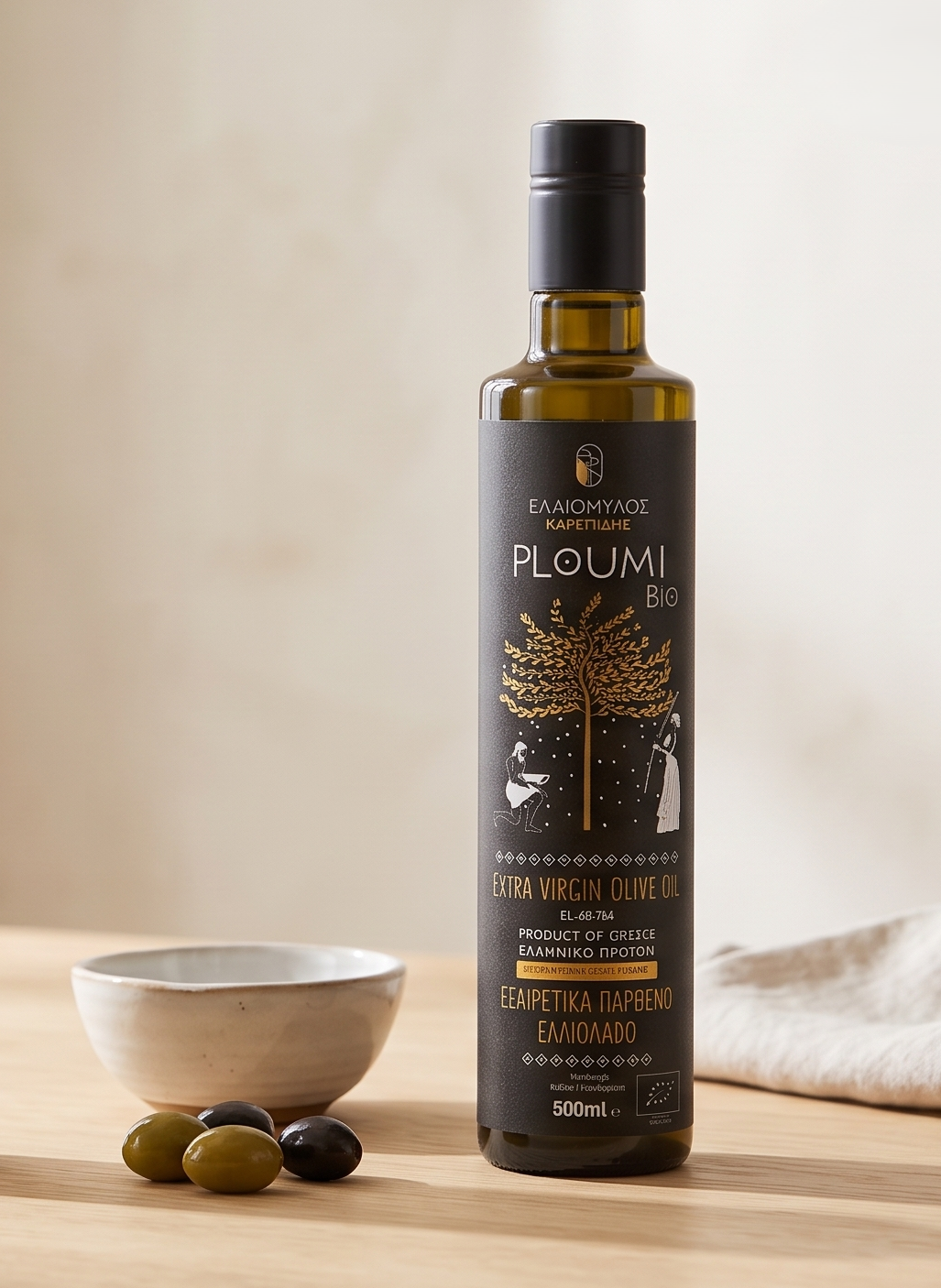 PLOUMI BIO Triple Pack | 3 × 500ml Organic Extra Virgin Olive Oil – Cretan & Greek – High Phenolic 800+ mg/kg – Cold Pressed
