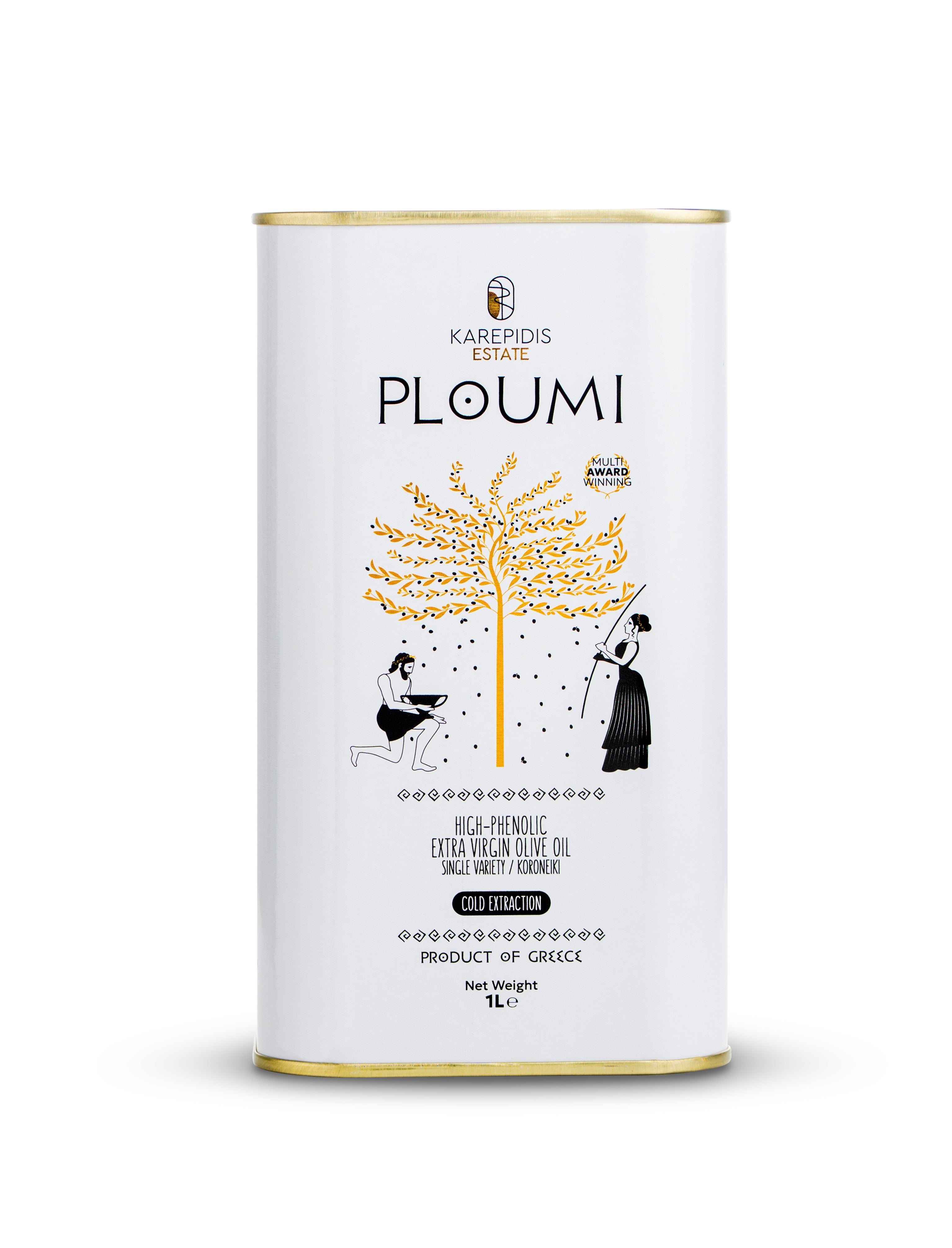 PLOUMI Triple Pack Tins | 3 × 1L Extra Virgin Olive Oil – Greek & Cretan – High Phenolic 500+ mg/kg – Cold Pressed