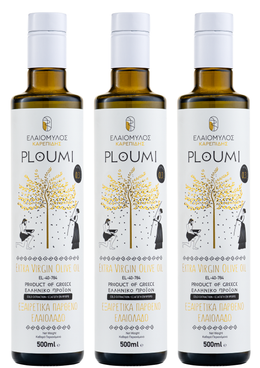 PLOUMI 500+ high-phenolic Cretan extra virgin olive oil, three 500ml bottles – Karepidis Estate