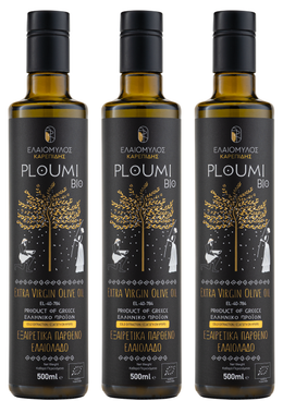 PLOUMI BIO 800+ certified organic Cretan extra virgin olive oil, three 500ml bottles – Karepidis Estate
