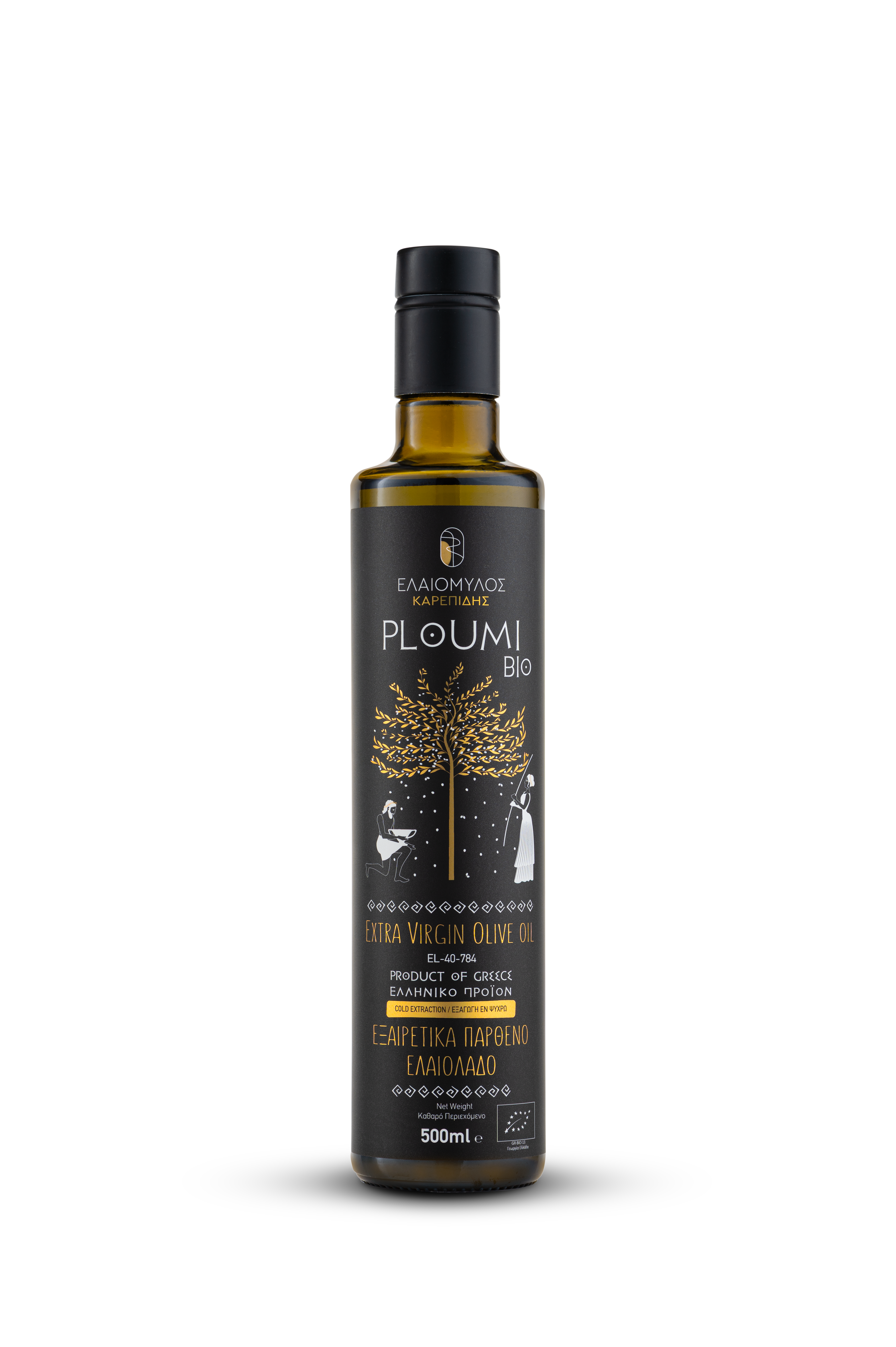 PLOUMI BIO | Bio Natives Olivenöl Extra – Griechisch & Kretisch – Hoher Phenolgehalt 800+ mg/kg – Kaltgepresst – 500ml Flasche
