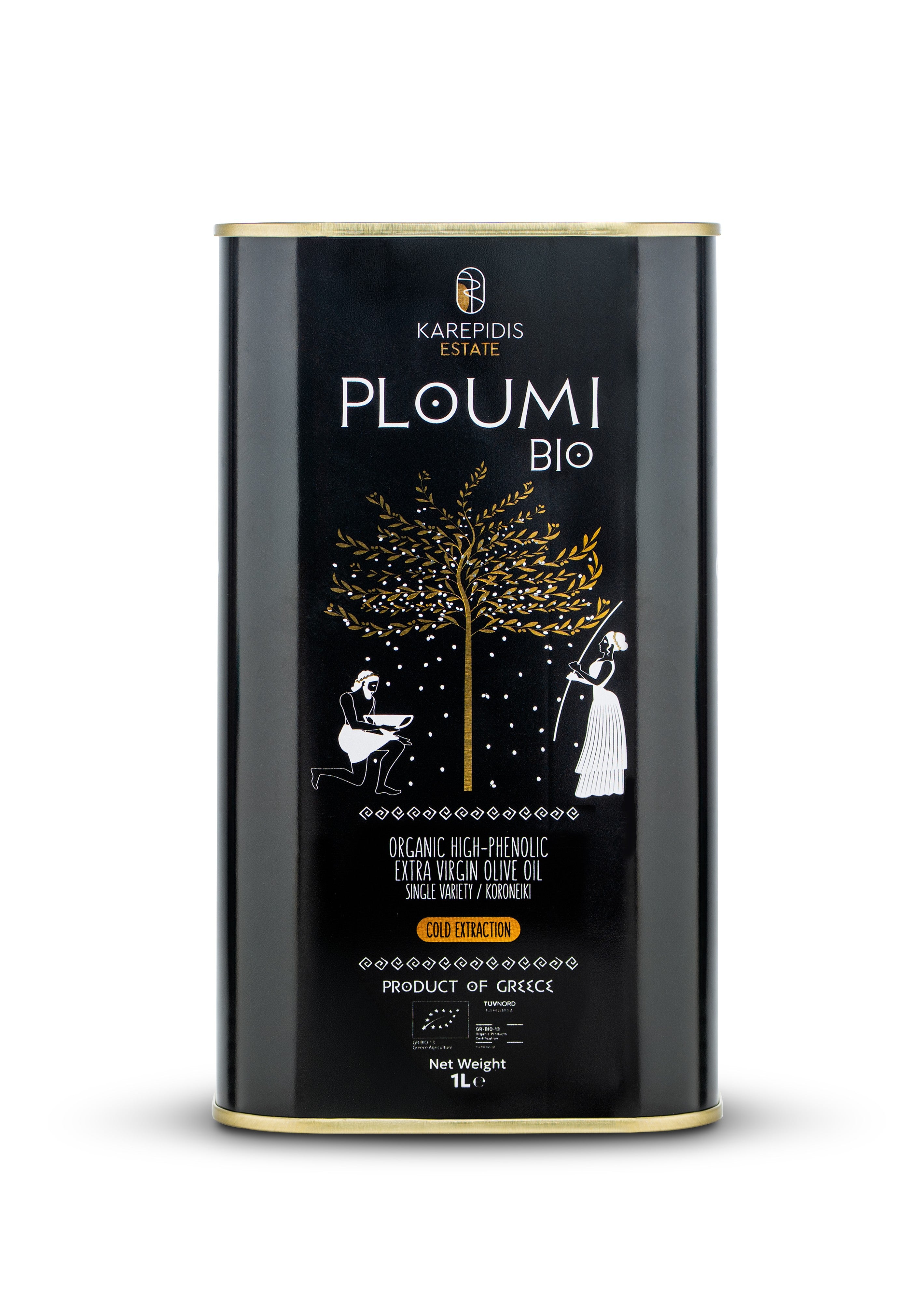 PLOUMI BIO | Bio Natives Olivenöl Extra – Griechisch & Kretisch – Hoher Phenolgehalt 800+ mg/kg – Kaltgepresst – 1L Kanister
